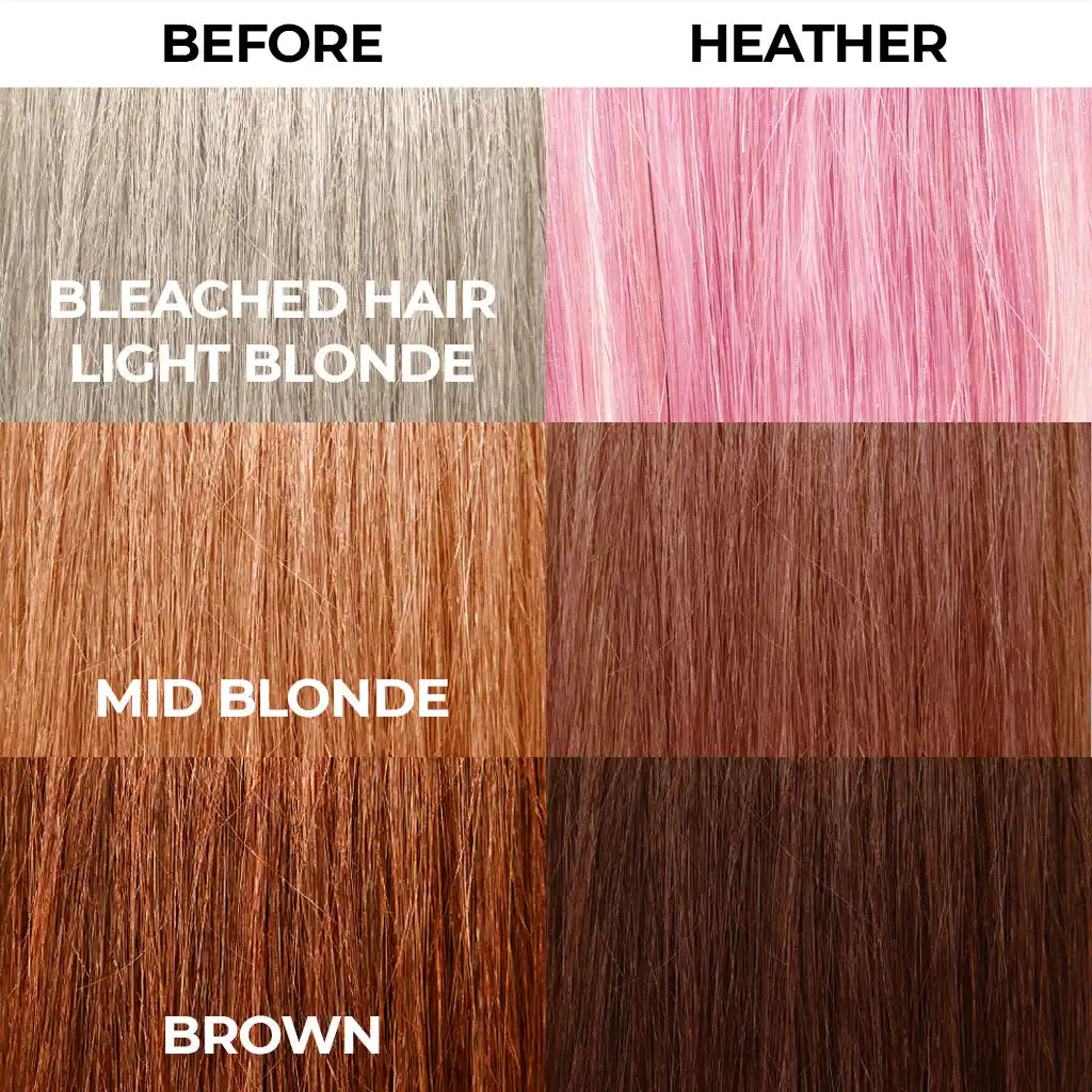 Stargazer Semi Permanent Hair Dye Hair comparison Heather