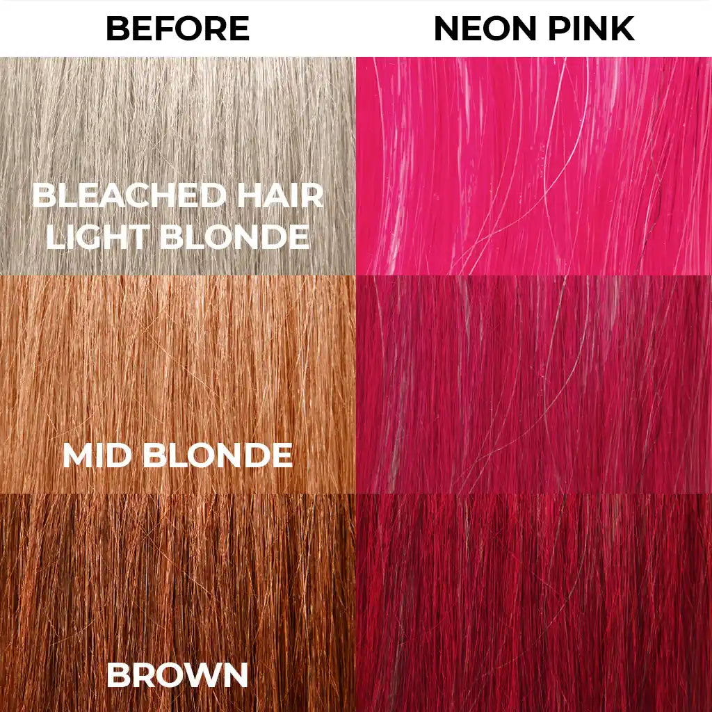 Stargazer Semi Permanent Hair Dye Hair comparison UV Pink