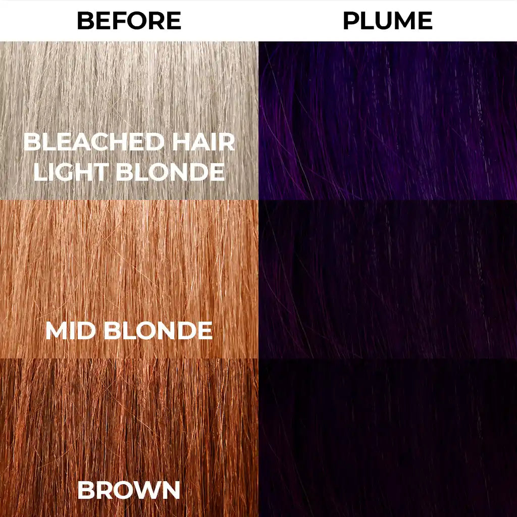 Stargazer Semi Permanent Hair Dye Hair comparison Plume