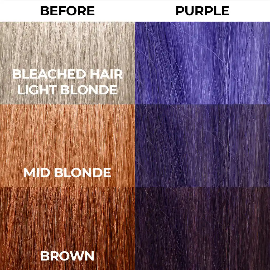 Stargazer Semi Permanent Hair Dye Hair comparison Purple